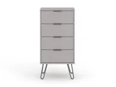 Core Augusta Grey 4 Drawer Narrow Chest of Drawers