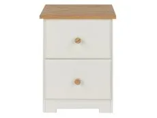 Core Colorado White and Oak 2 Drawer Petite Bedside Table