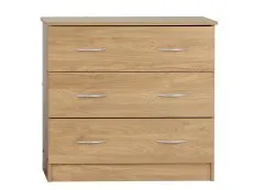 Seconique Bellingham Oak 3 Drawer Chest of Drawers