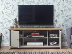 Clearance - GFW Lancaster Grey And Oak 2 Door Large TV Cabinet