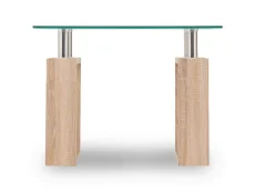 Seconique Milan Glass and Oak Lamp Table