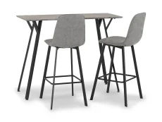 Seconique Quebec Concrete Effect Bar Table and 2 Chair Set
