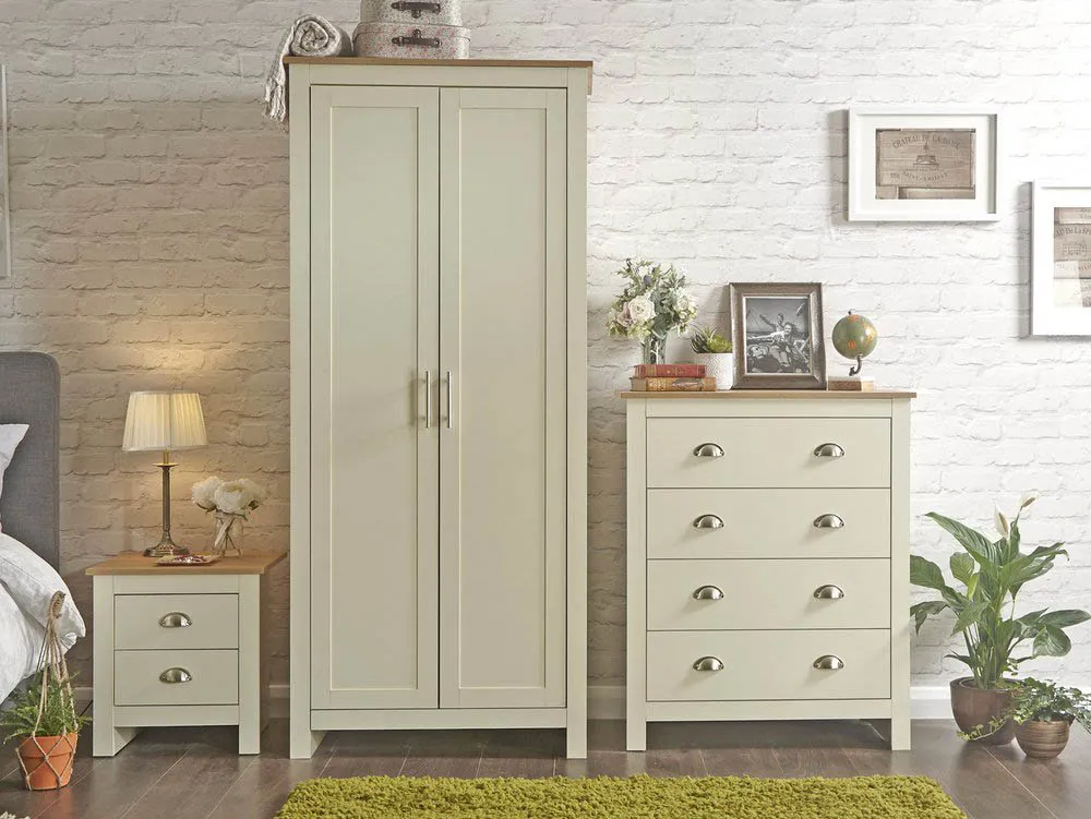 GFW GFW Lancaster Cream and Oak 3 Piece Bedroom Furniture Package