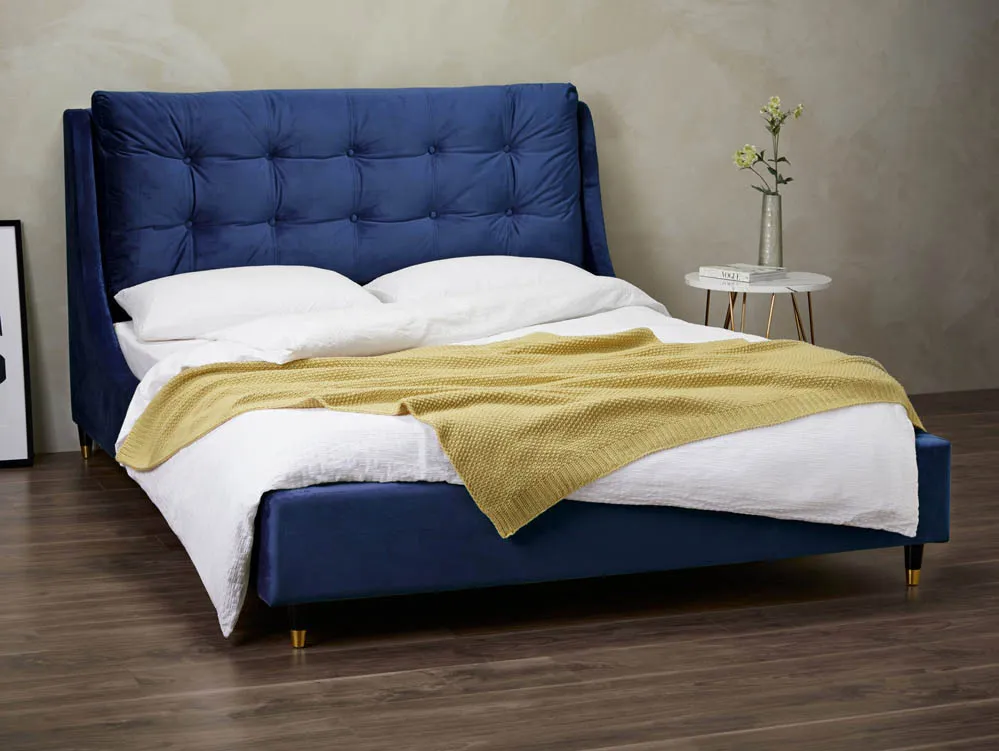 LPD LPD Sloane 5ft King Size Blue Fabric Bed Frame