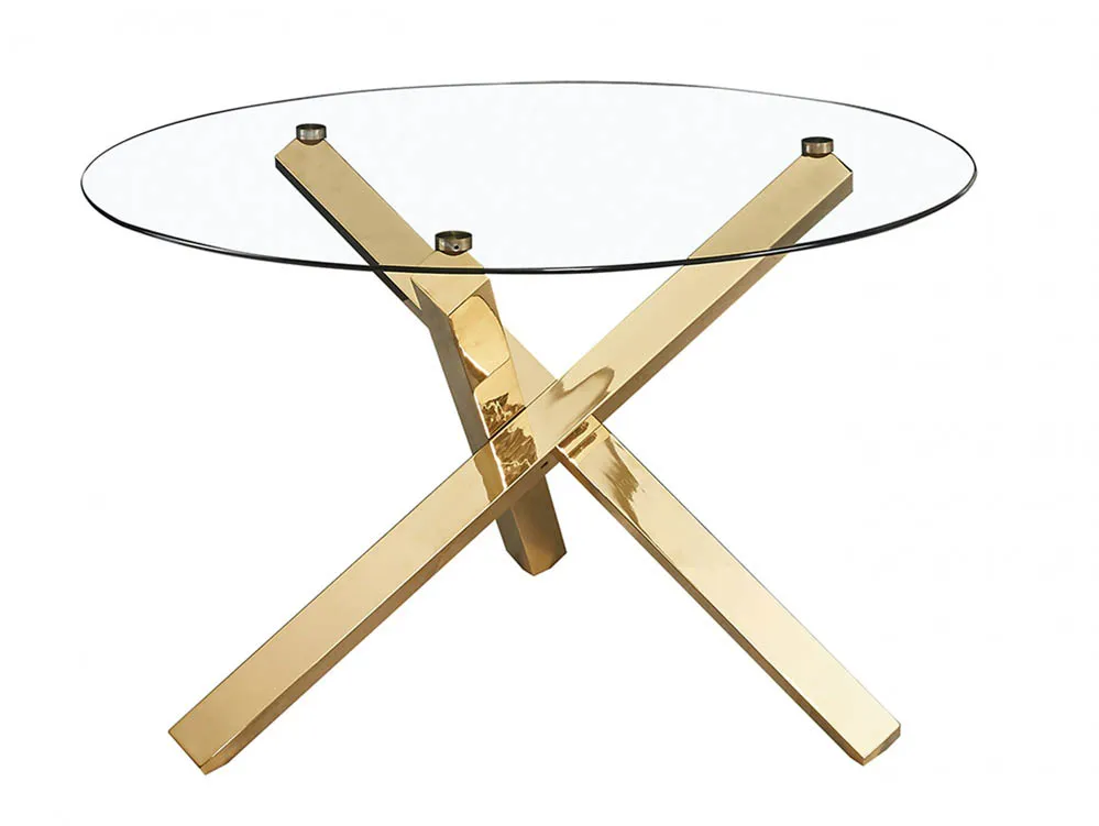 LPD LPD Capri 120cm Glass and Gold Dining Table