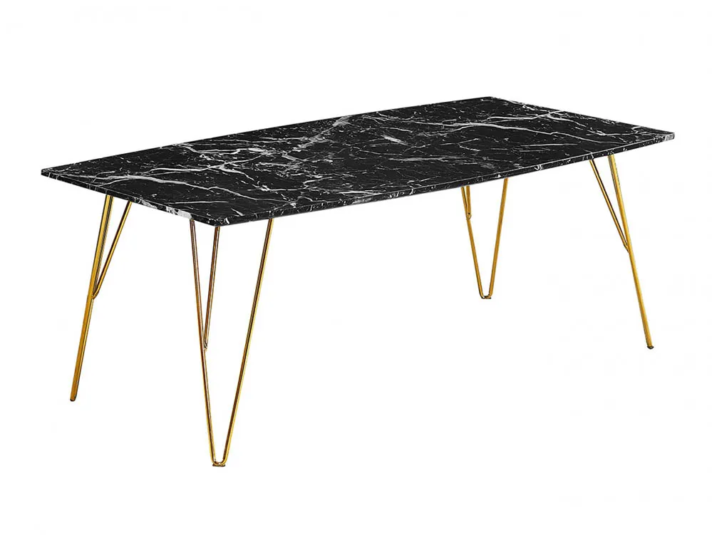 LPD LPD Fusion Black Marble and Gold Coffee Table
