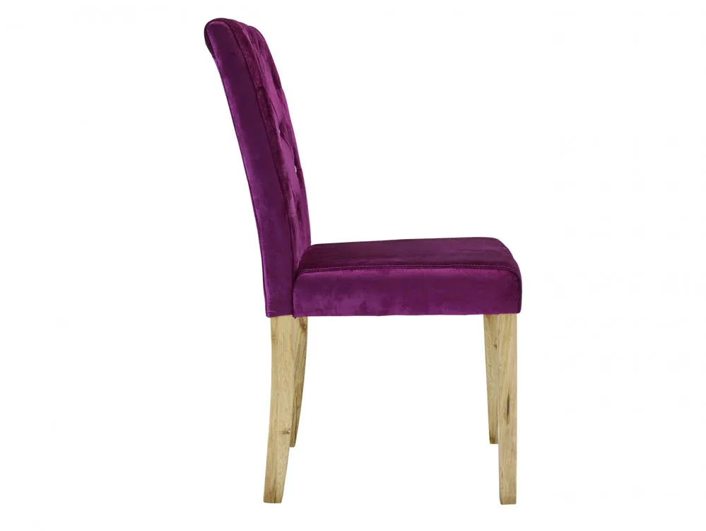 LPD LPD Paris Set of 2 Purple Velvet Dining Chairs