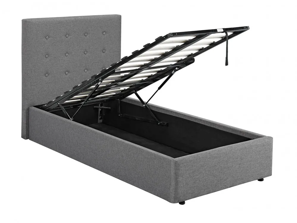LPD LPD Lucca 3ft Single Grey Fabric Ottoman Bed Frame