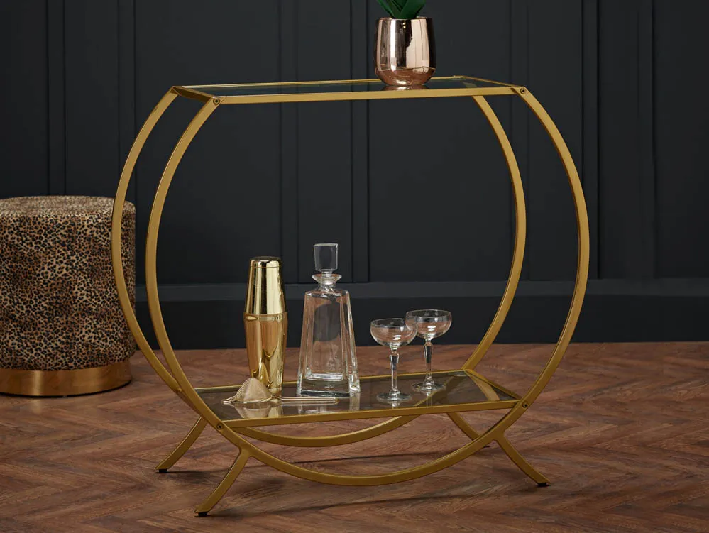 LPD LPD Zenor Glass and Gold Console Table
