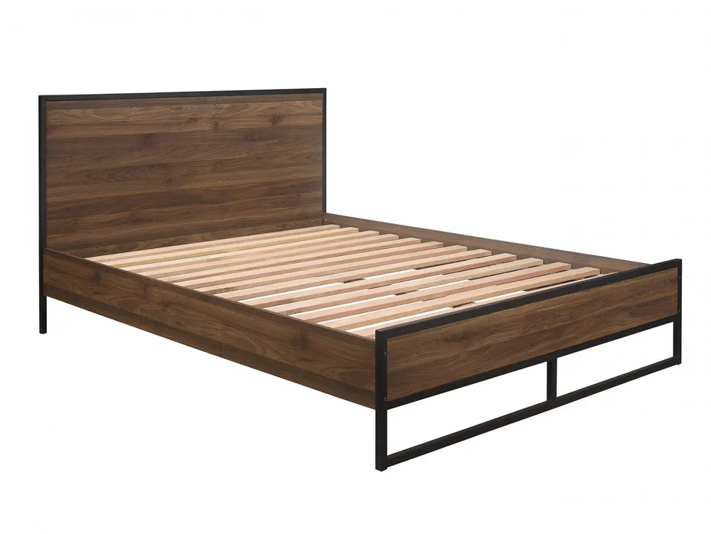 Birlea Furniture & Beds Birlea Houston 4ft6 Double Walnut Effect Bed Frame