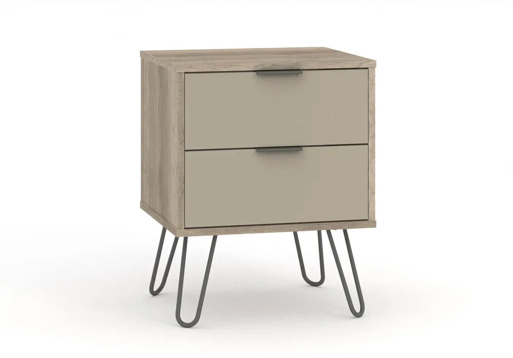 Core Products Core Augusta Driftwood and Calico 2 Drawer Bedside Table