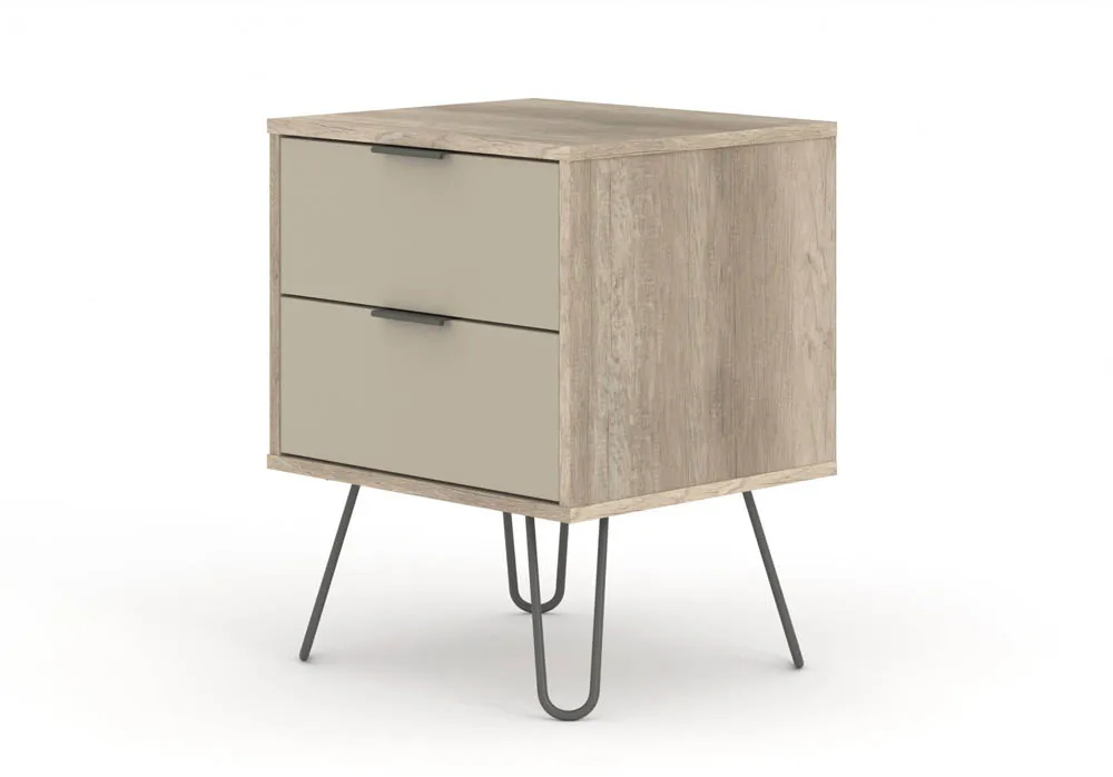 Core Products Core Augusta Driftwood and Calico 2 Drawer Bedside Table