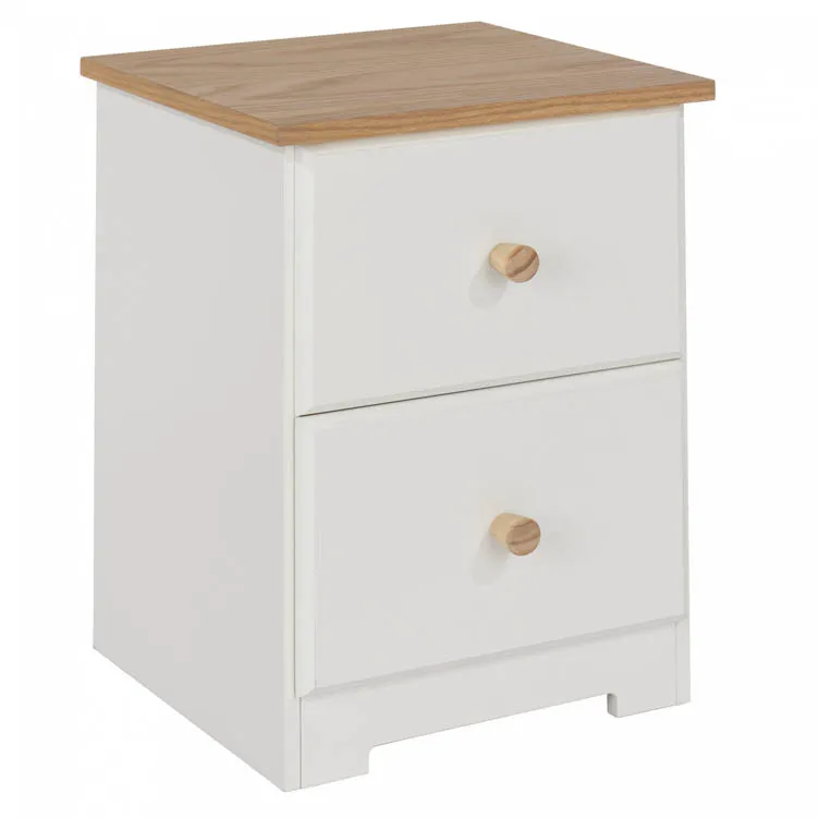 Core Products Core Colorado White and Oak 2 Drawer Petite Bedside Table
