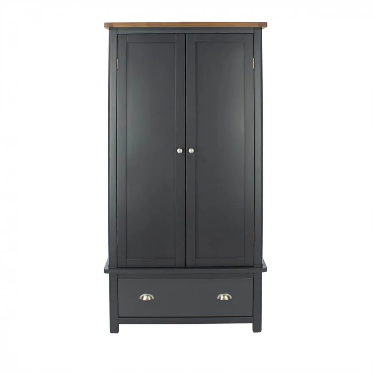 Core Products Core Dunkeld Midnight Blue and Oak 2 Door 1 Drawer Wardrobe