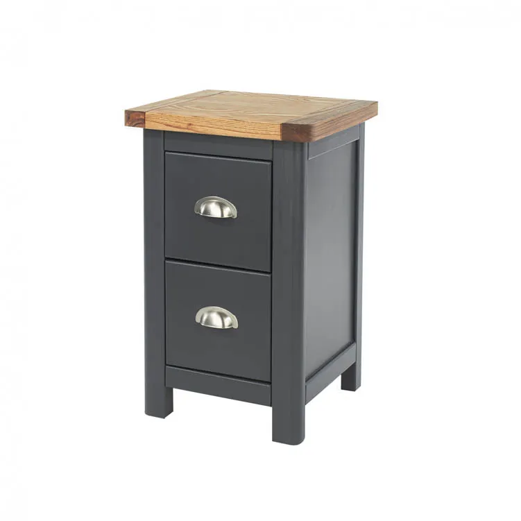 Core Products Core Dunkeld Midnight Blue and Oak 2 Drawer Petite Bedside Table