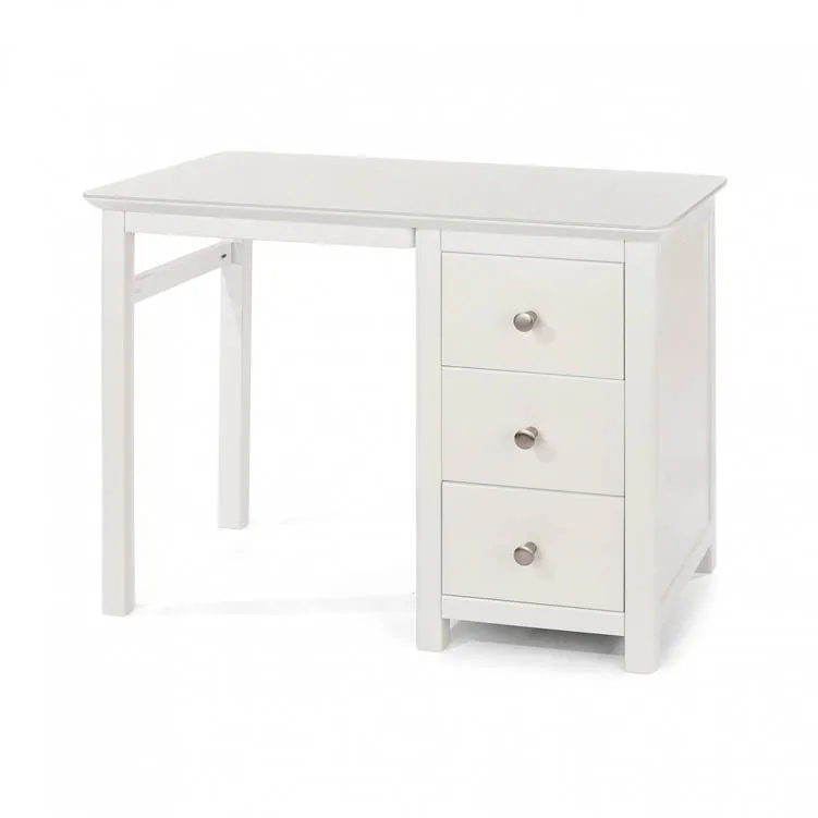 Core Products Core Nairn White with Bonded Glass Single Pedestal Dressing Table