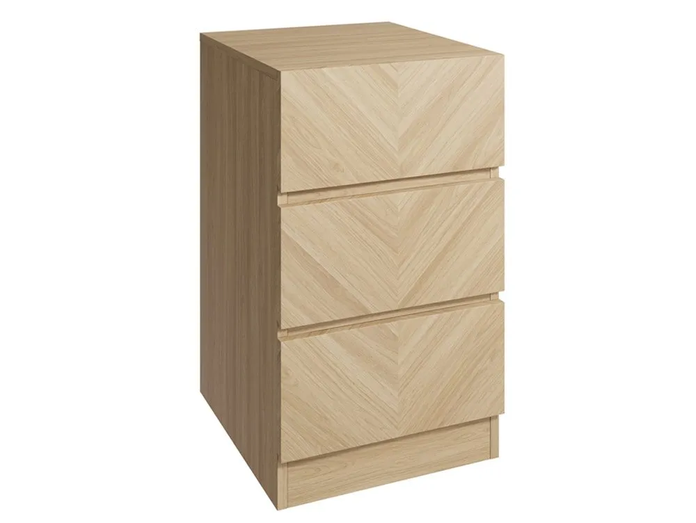GFW GFW Catania Euro Oak Pair of 3 Drawer Bedside Tables