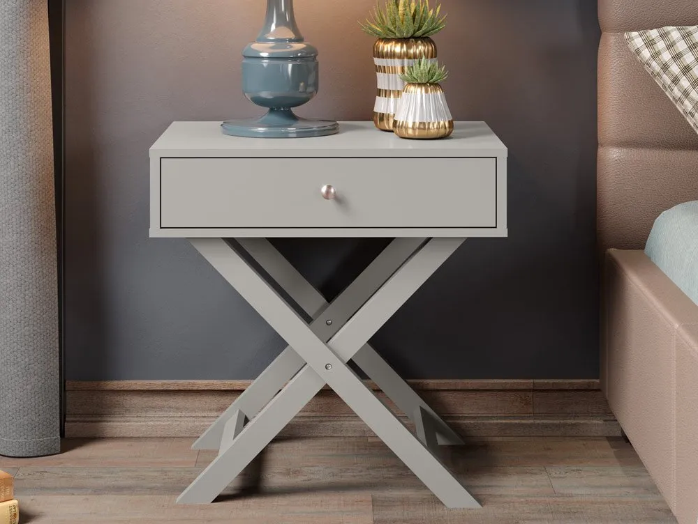 Core Products Core Options Grey 1 Drawer Petite Bedside Table