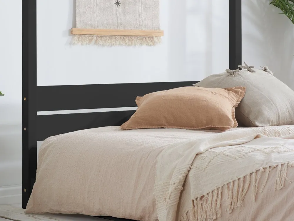 Birlea Furniture & Beds Birlea Darwin 5ft King Size Black 4 Poster Wooden Bed Frame