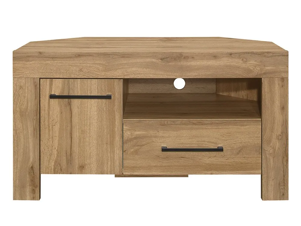 Birlea Furniture & Beds Birlea Compton Oak 1 Door 1 Drawer Corner TV Cabinet