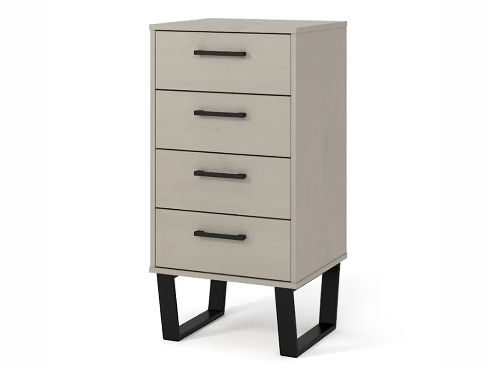 Core Products Core Texas Grey Waxed Pine 4 Drawer Narrow Chest of Drawers