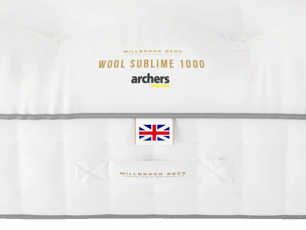 Millbrook Beds Millbrook Wool Sublime Ortho Pocket 1000 5ft King Size Mattress