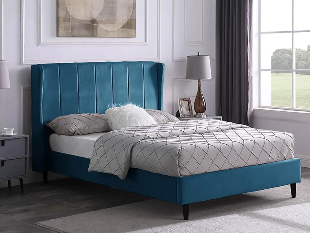 Seconique Seconique Amelia 4ft6 Double Blue Fabric Bed Frame