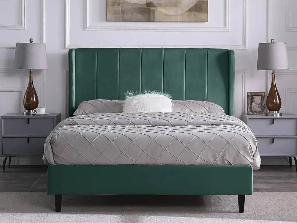 Seconique Seconique Amelia 4ft6 Double Green Fabric Bed Frame
