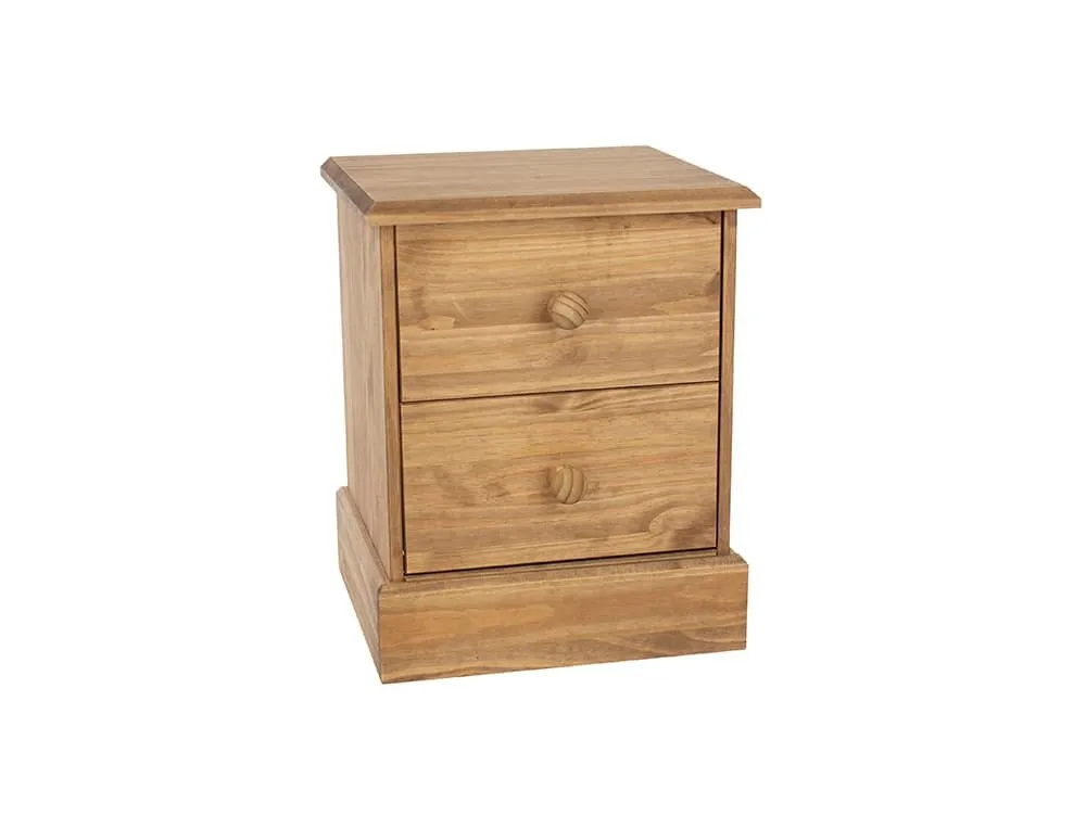 Core Products Core Cotswold Pine 2 Drawer Wooden Petite Bedside Table