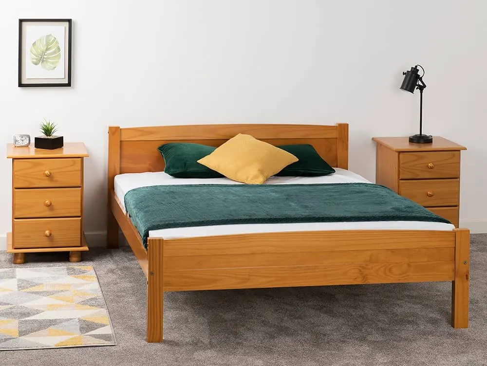 Seconique Seconique Amber 4ft6 Double Antique Pine Wooden Bed Frame