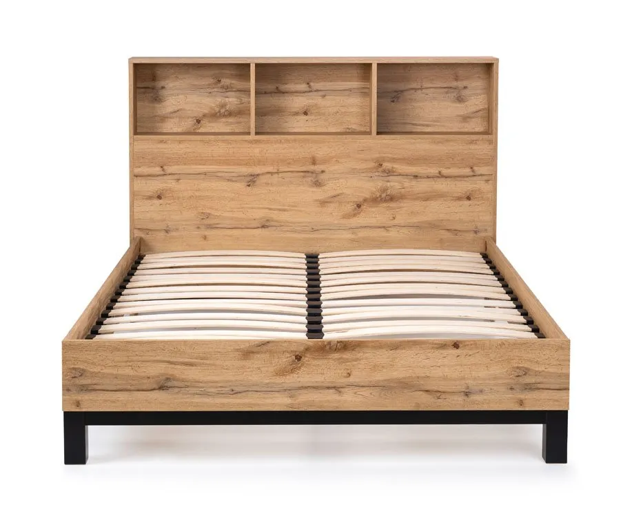 Julian Bowen Julian Bowen Bali Bookcase 5ft King Size Oak Wooden Bed Frame