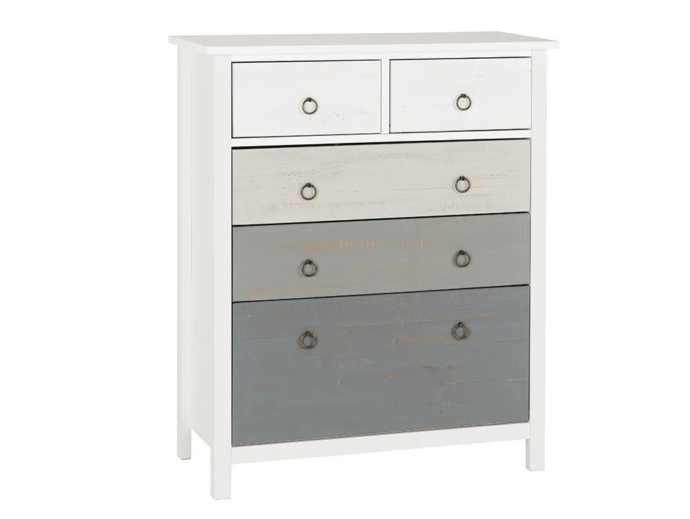 Seconique Seconique Vermont Grey and White 3+2 Drawer Chest of Drawers