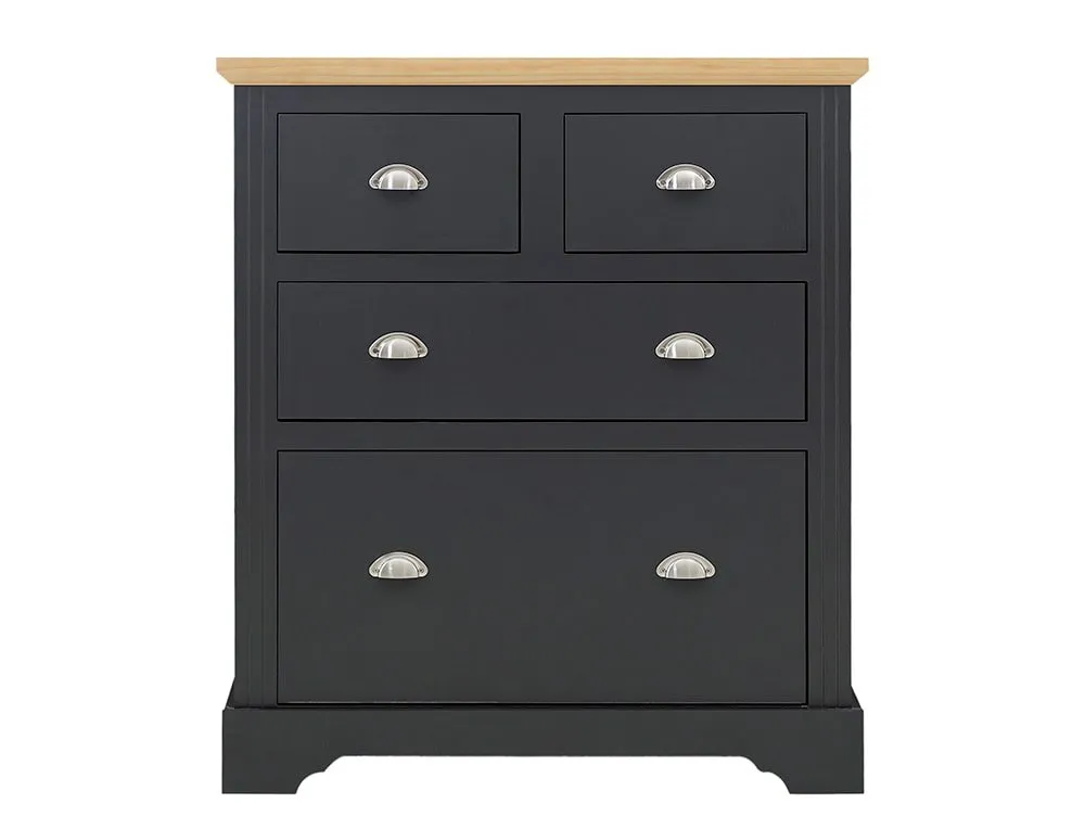 Seconique Seconique Toledo Grey and Oak 2+2 Drawer Chest of Drawers