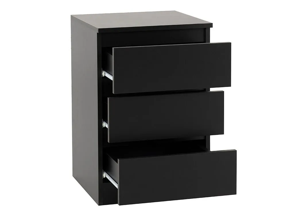 Seconique Seconique Malvern Black 3 Piece Bedroom Furniture Package