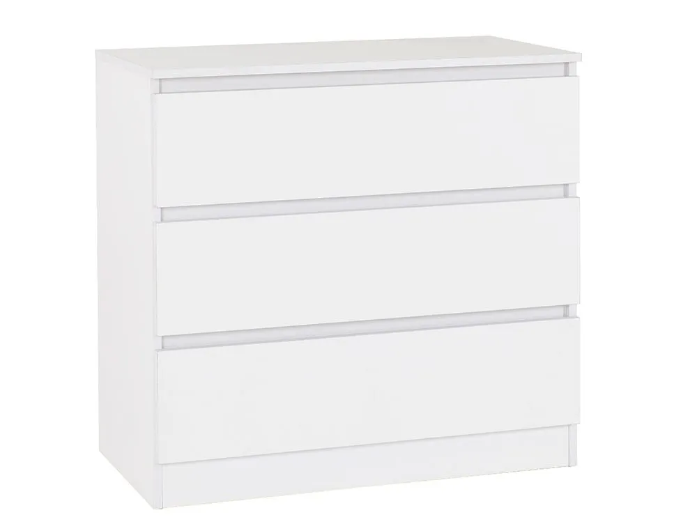 Seconique Seconique Malvern White 3 Drawer Low Chest of Drawers