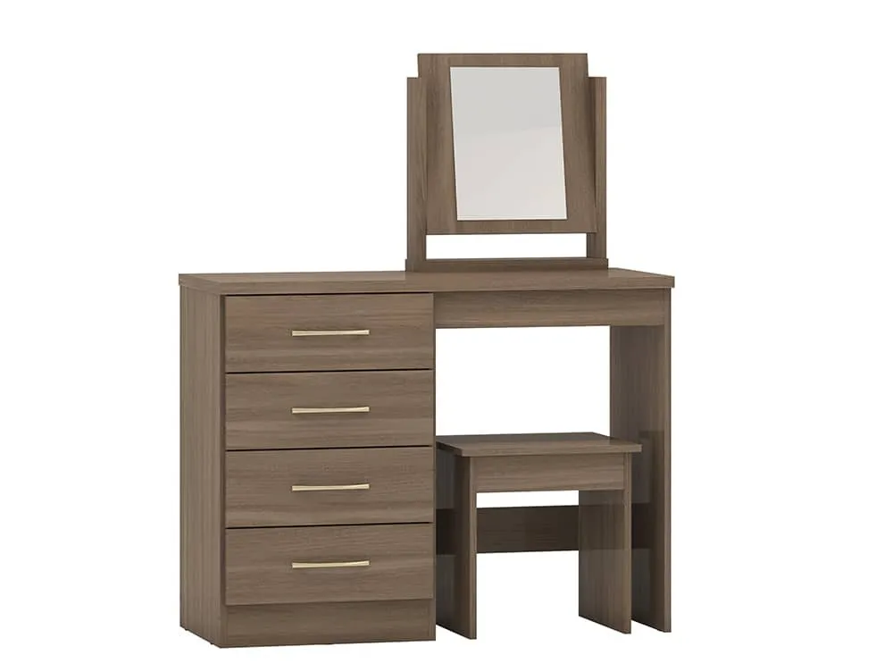 Seconique Seconique Nevada Rustic Oak 4 Drawer Pedestal Dressing Table and Stool
