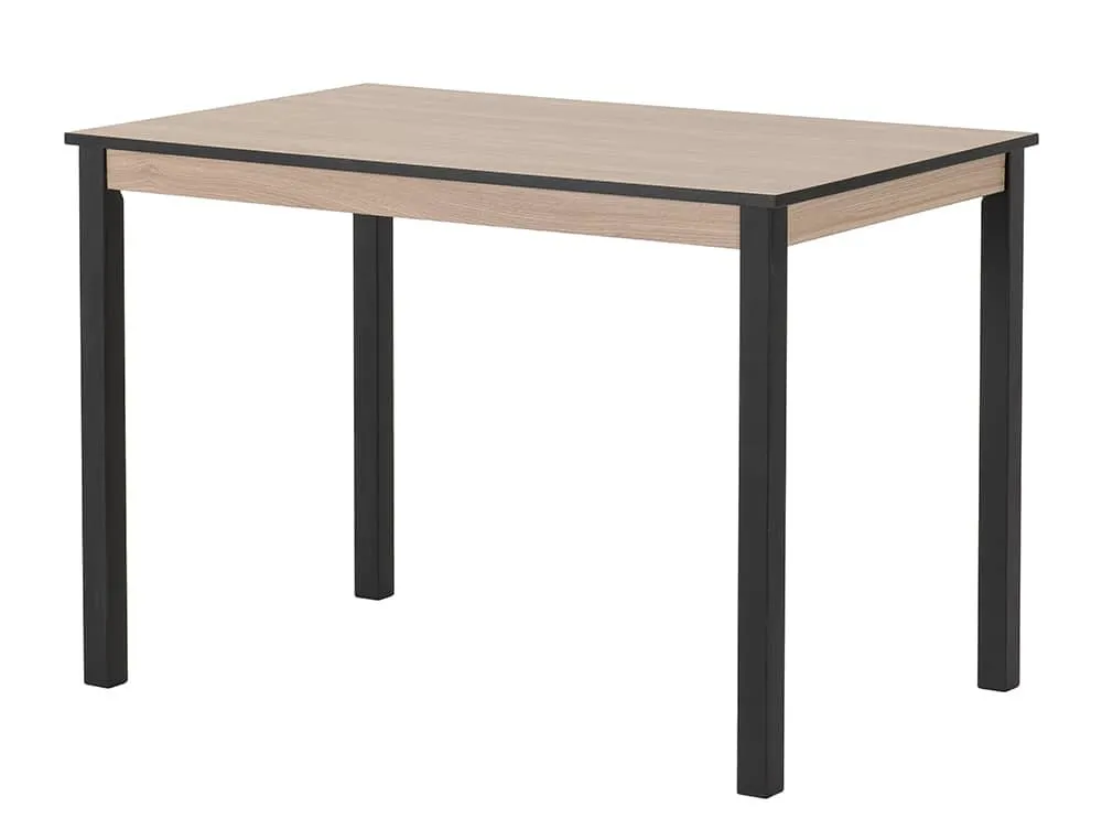 Seconique Seconique Radley Black and Oak Dining Table and 4 Chairs