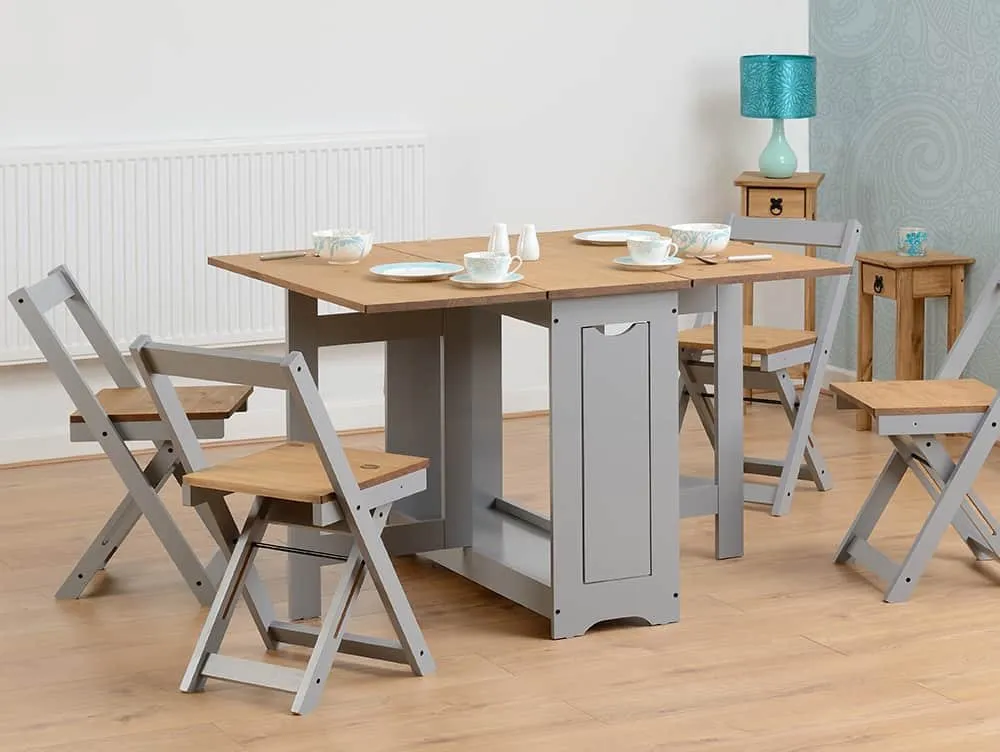 Seconique Seconique Santos Butterfly Grey and Pine Dining Table and 4 Chairs