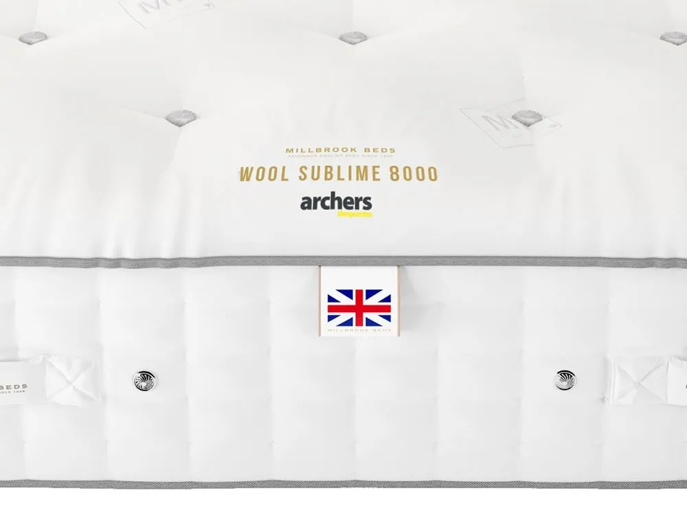 Millbrook Beds Millbrook Wool Sublime Medium Pocket 8000 4ft6 Double Mattress
