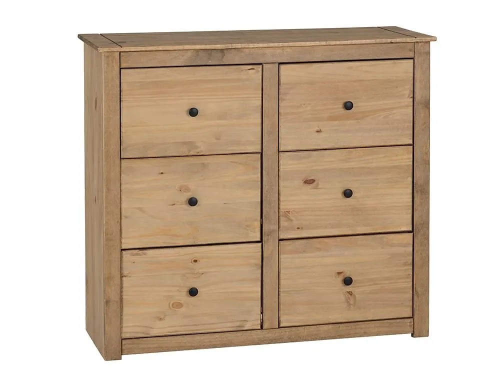 Seconique Seconique Panama Waxed Pine 3+3 Drawer Chest of Drawers