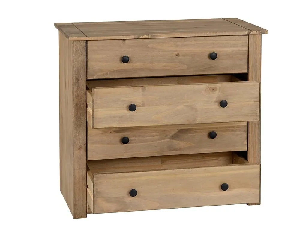 Seconique Seconique Panama Waxed Pine 4 Drawer Chest of Drawers
