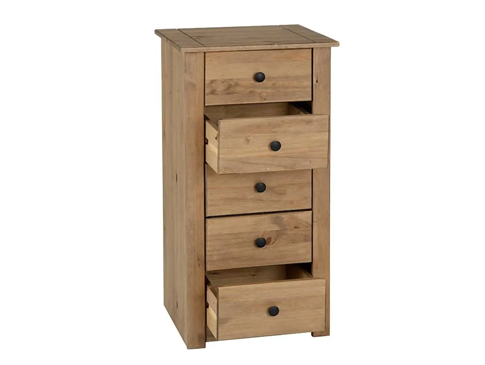 Seconique Seconique Panama Waxed Pine 5 Drawer Chest of Drawers