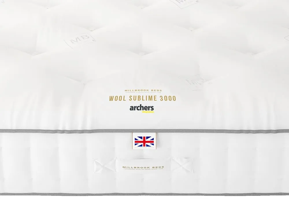 Millbrook Beds Millbrook Wool Sublime Pocket 3000 3ft Single Divan Bed
