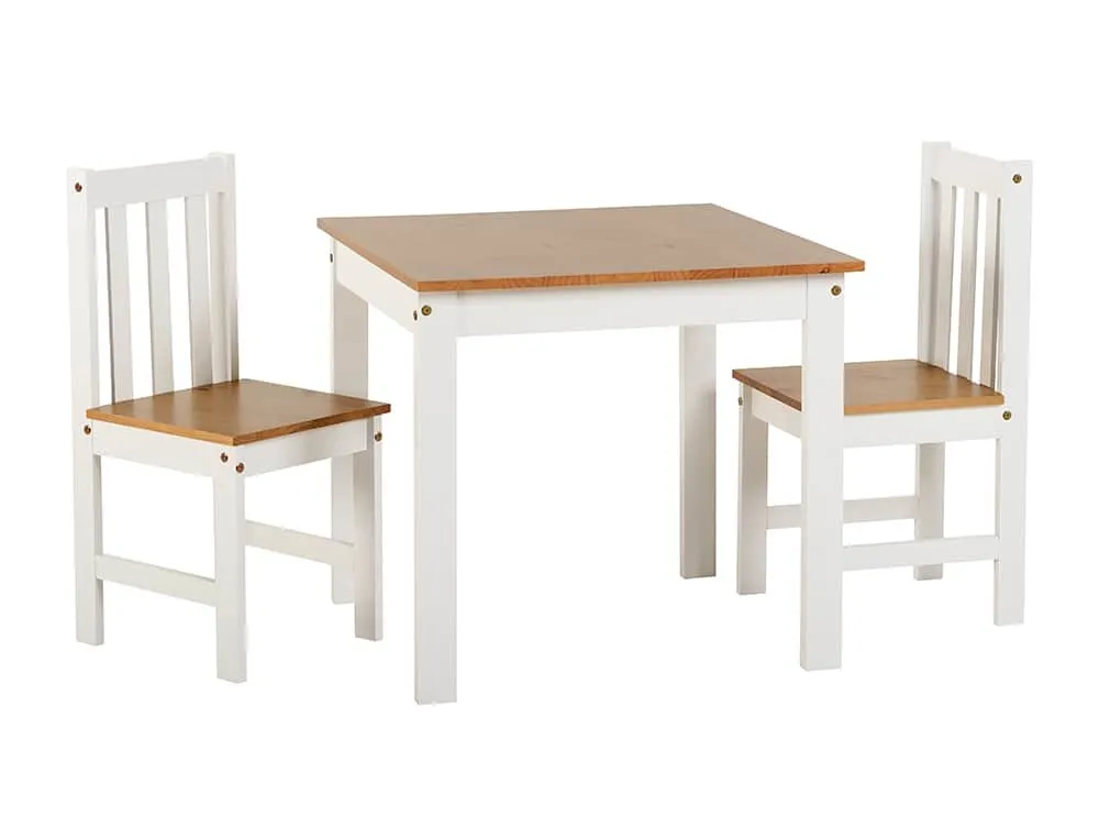 Seconique Seconique Ludlow White and Oak Dining Table and 2 Chair Set