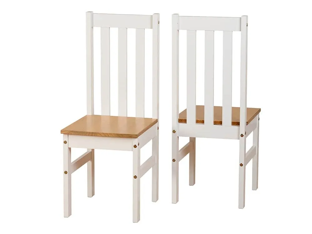 Seconique Seconique Ludlow White and Oak Dining Table and 2 Chair Set