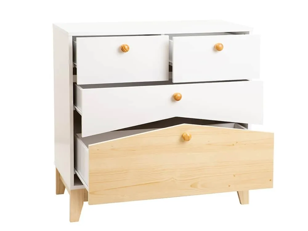 Seconique Seconique Cody White and Pine 2+2 Drawer Chest of Drawers