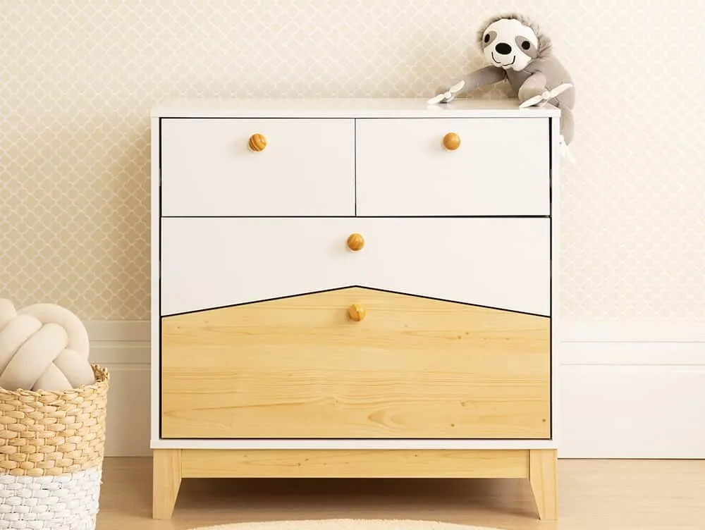 Seconique Seconique Cody White and Pine 2+2 Drawer Chest of Drawers