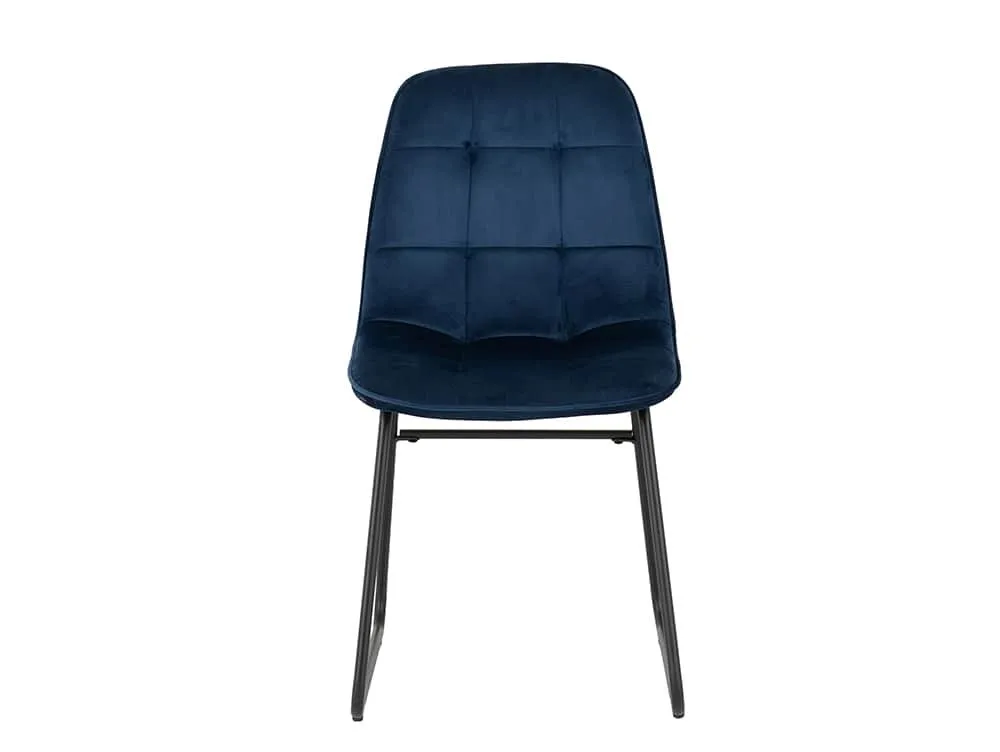Seconique Seconique Athens Concrete Effect Dining Table with 4 Lukas Blue Velvet Chairs
