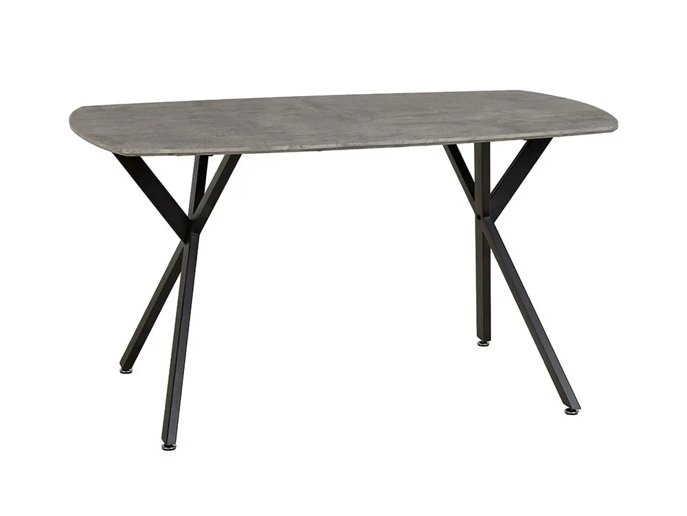 Seconique Seconique Athens Concrete Effect Dining Table with 4 Lukas Green Velvet Chairs