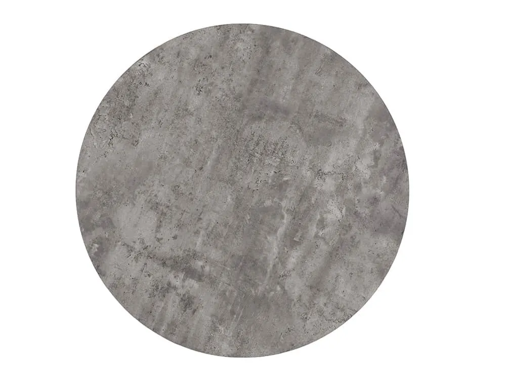 Seconique Seconique Athens Concrete Effect Round Dining Table with 4 Avery Grey Velvet Chairs